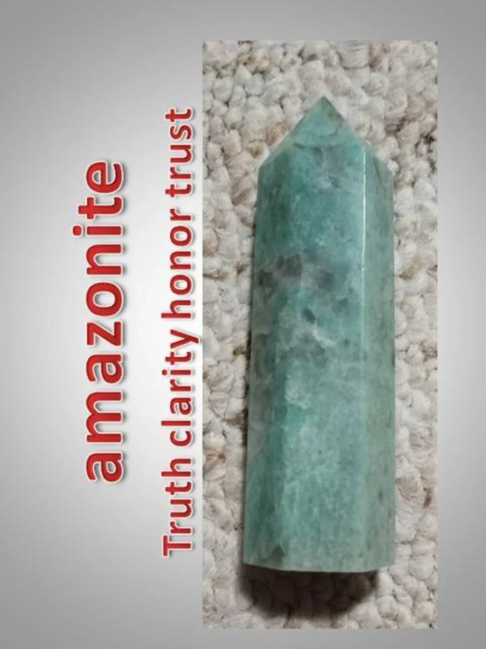 Amazonite with Smoky Quartz  stone rock crystal Tower 01